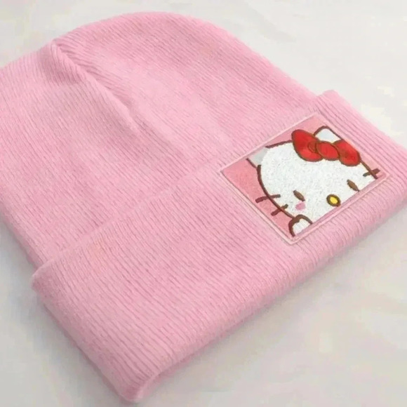 2/$30 NEW Lady's soft Butterly pink knitted hello kitty beanie(#812) - Picture 1 of 5